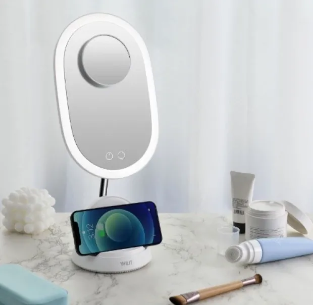 Sminkespeil LED med stativ 41,5cm hvit
