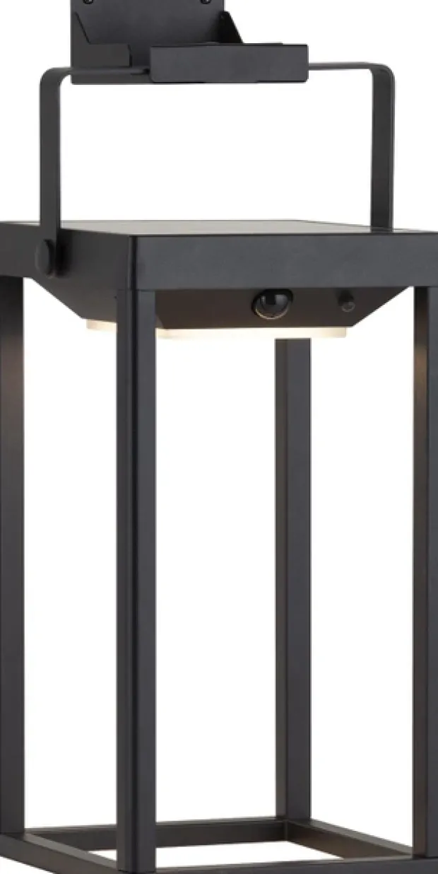 Solar Hailey oppladbar utelampe lykt IP44 sort