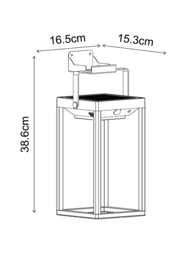 Solar Hailey oppladbar utelampe lykt IP44 sort