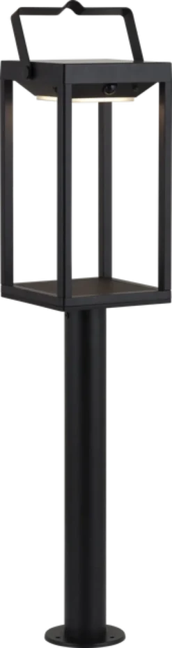 Solar Hailey oppladbar utelampe stolpe IP44 sort