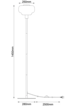 Soria gulvlampe 145cm messing