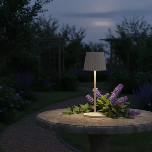 Stella Garden LED oppladbar utelampe bord IP65 38cm beige