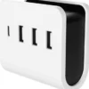 Stikkontakt med 4 USB ladeporter hvit