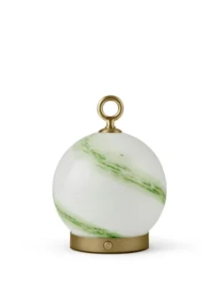 Stockholm oppladbar bordlampe 15cm marble green