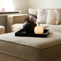 Stockholm oppladbar bordlampe 15cm marble brown