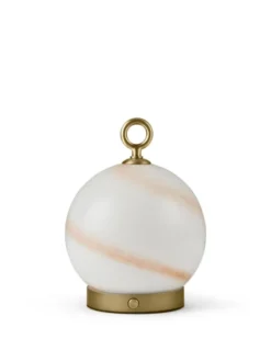 Stockholm oppladbar bordlampe 15cm marble brown