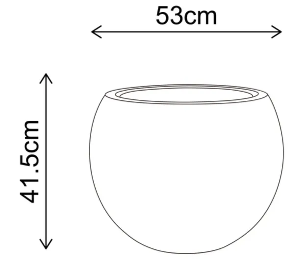 Stone blomsterpotte 53cm sort