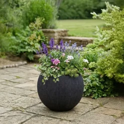 Stone blomsterpotte 37cm sort