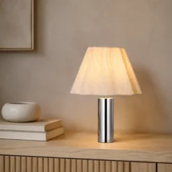 Sylvia bordlampe uten skjerm 28cm krom