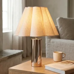 Sylvia bordlampe uten skjerm 28cm krom