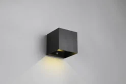 Talent LED oppladbar vegglampe IP44 10cm sort