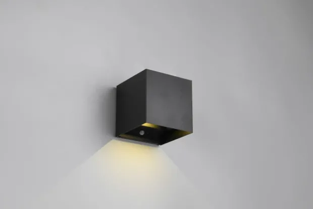Talent LED oppladbar vegglampe IP44 10cm sort