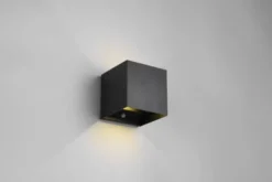 Talent LED oppladbar vegglampe IP44 10cm sort