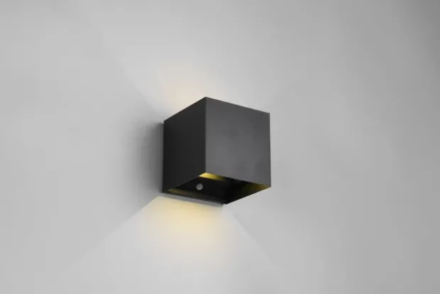 Talent LED oppladbar vegglampe IP44 10cm sort