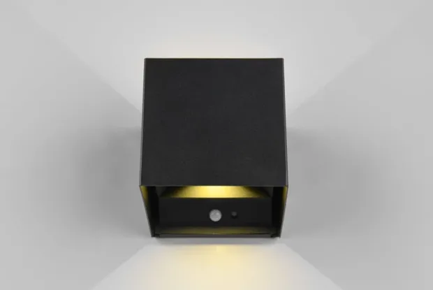 Talent LED oppladbar vegglampe IP44 10cm sort