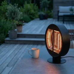 Terrassevarmer rund 1000W IP54 40cm sort