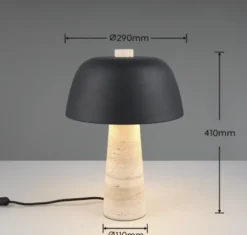 Timba bordlampe 42cm sort