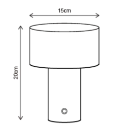 Tingeling marble LED oppladbar bordlampe 20cm brun