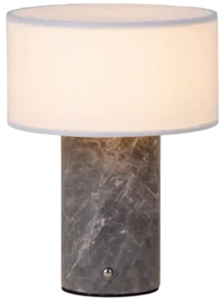 Tingeling marble oppladbar bordlampe 20cm grå