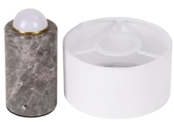 Tingeling marble oppladbar bordlampe 20cm grå