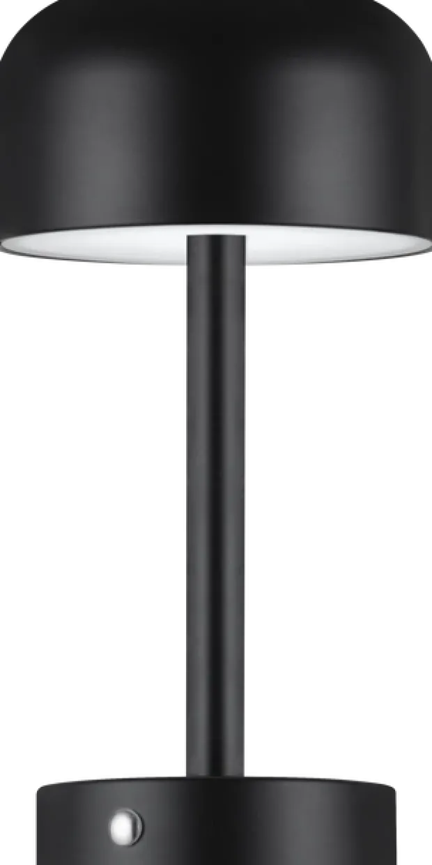 Touch LED oppladbar bordlampe 25cm sort