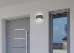 Trent LED utelampe vegg IP54 14cm grå