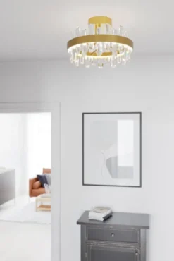 Triumph LED plafond taklampe 50cm messing/klar