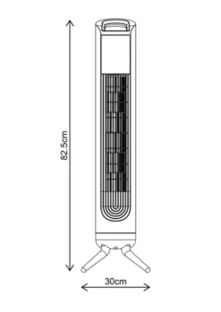Tårnvifte med fjernkontroll 45W 80cm hvit