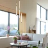 Tube taklampe rondell 5lys 35cm gull