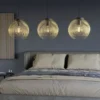 Venezuela taklampe rekke 3lys 93cm gull