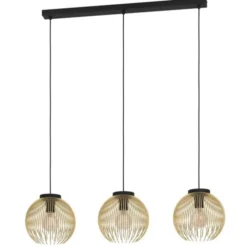 Venezuela taklampe rekke 3lys 93cm gull