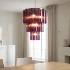 Venice lysekrone 50cm lilla