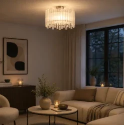 Venice slim plafond taklampe 45cm hvit/krom