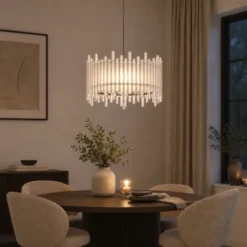 Venice slim taklampe 55cm hvit/krom