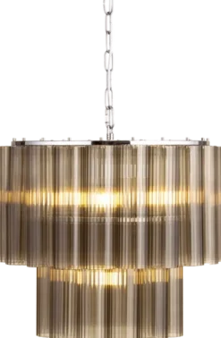 Venice taklampe lysekrone 2lag 50cm brun