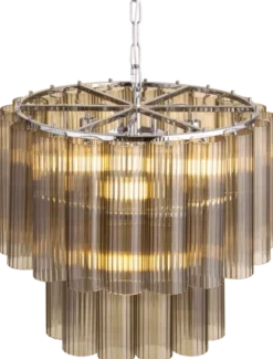 Venice taklampe lysekrone 2lag 50cm brun
