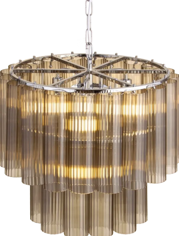 Venice taklampe lysekrone 2lag 50cm brun