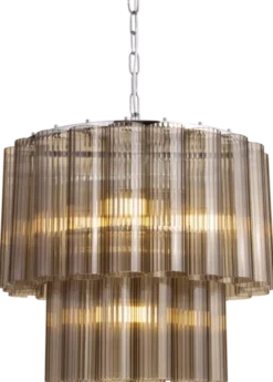 Venice taklampe lysekrone 2lag 50cm brun