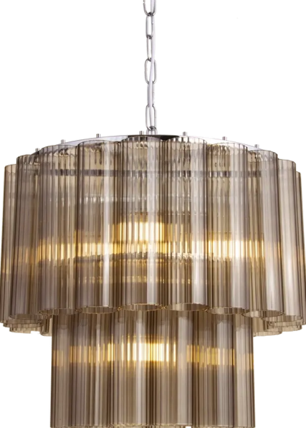 Venice taklampe lysekrone 2lag 50cm brun