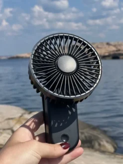 Vifte med klype oppladbar sort