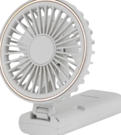 Vifte Mini oppladbar 19cm beige