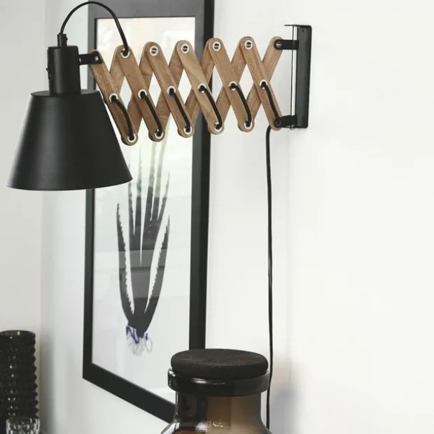 Vintage vegglampe 13cm sort