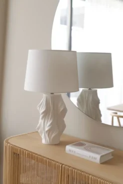 Wave 3D bordlampe 63cm hvit