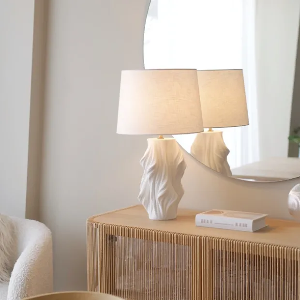 Wave 3D bordlampe 63cm hvit