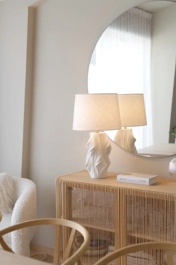 Wave 3D bordlampe 63cm hvit