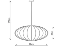 Wolf taklampe 80cm hvit