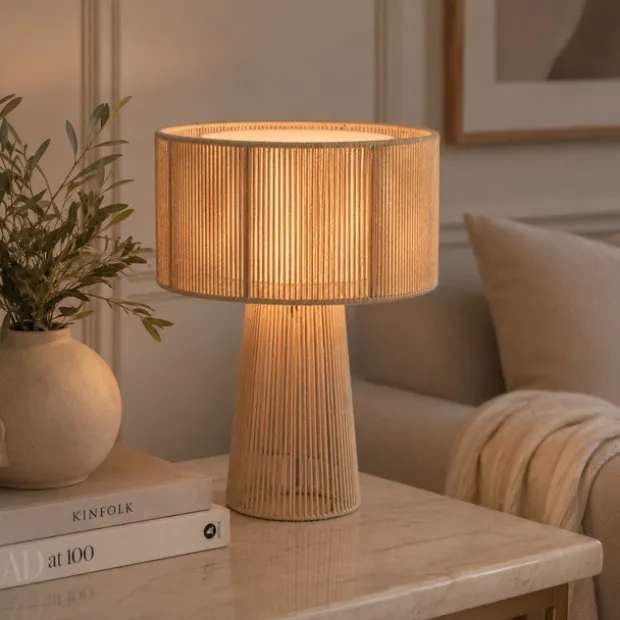 Ylva bordlampe 43cm beige