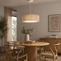 Ylva taklampe 50cm beige/hvit