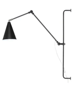 Yukon vegglampe lang 78cm sort