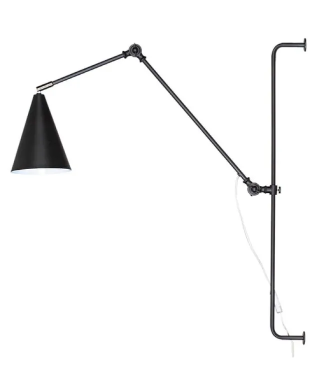Yukon vegglampe lang 78cm sort